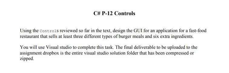 Solved ***Only code and visual for visual studio is | Chegg.com
