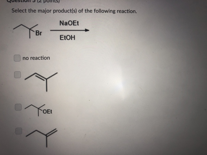 Select The Major Product Of The Following Reaction. Solved Select the major product(s) of the following reaction | Chegg.com