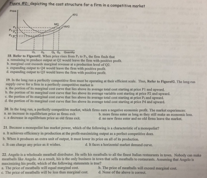 Solved _depicting the cost structure for a firm in a | Chegg.com