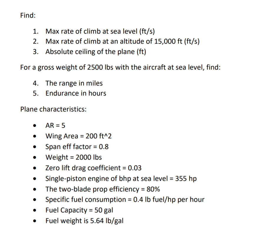 solved-find-1-max-rate-of-climb-at-sea-level-ft-s-2-max-chegg