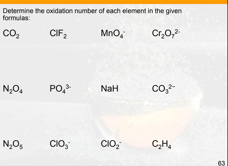 Solved Please help me determine the oxidation number for Chegg