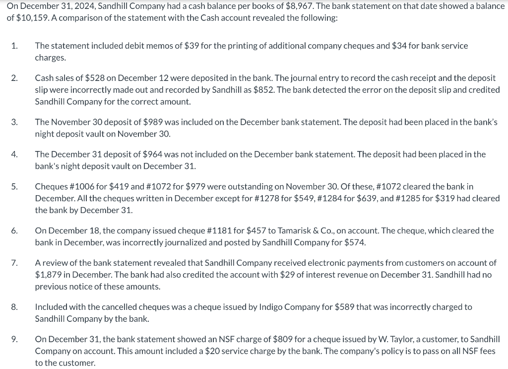 Solved On December 31 2024 Sandhill Company Had A Cash Chegg Com   PhpR346k0