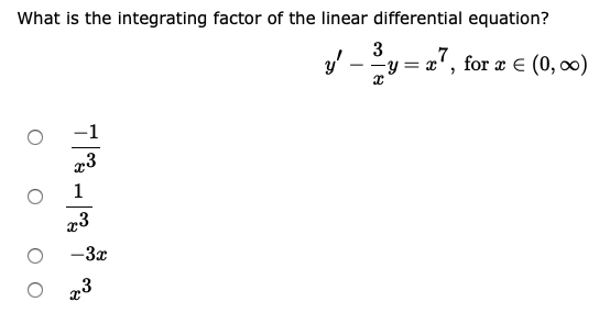 Solved What Is The Integrating Factor Of The Linear | Chegg.com