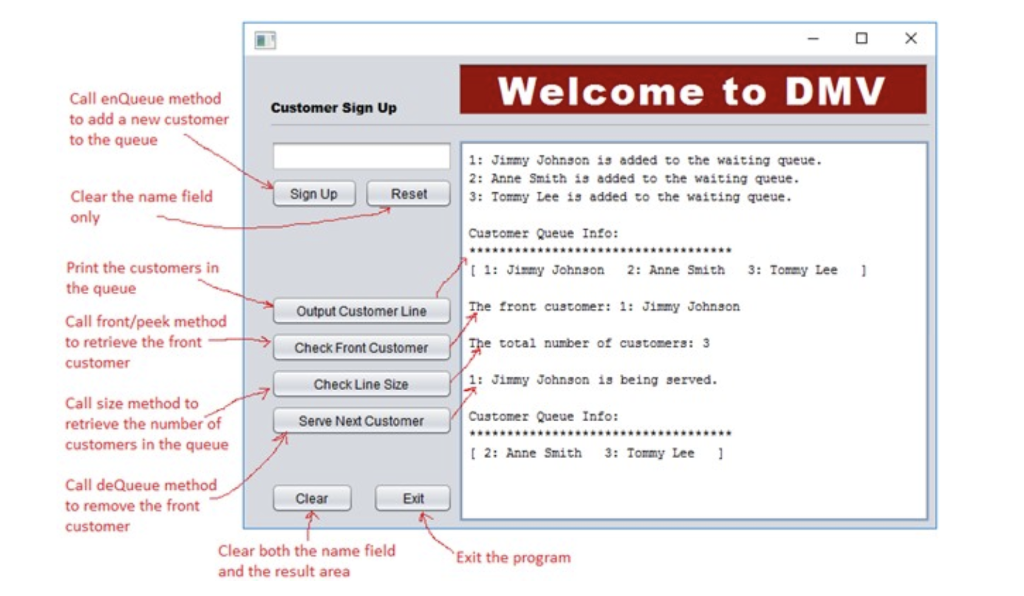 Use Java, write a program that simulates the customer | Chegg.com