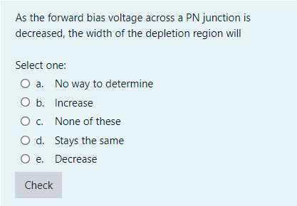 Solved As the forward bias voltage across a PN junction is | Chegg.com