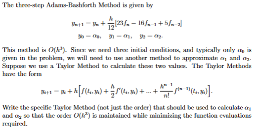 Solved The Three-step Adams-bashforth Method Is Given 