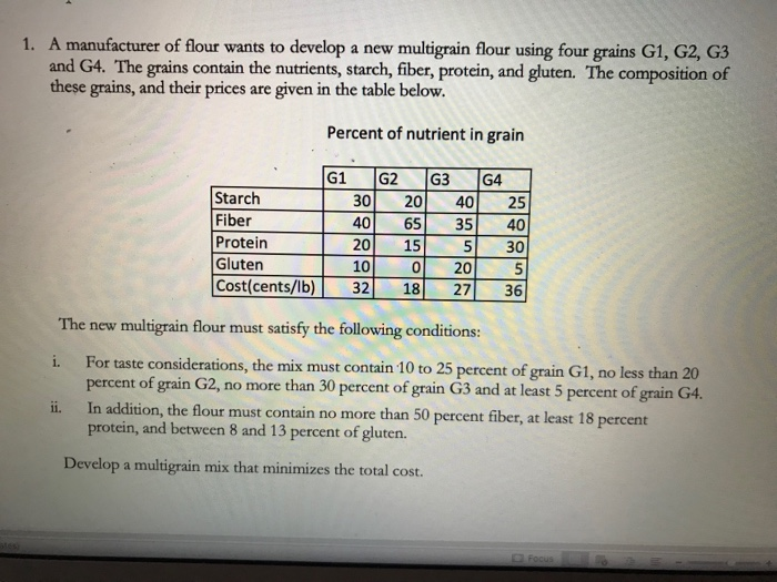 Flour in 5 nutrients