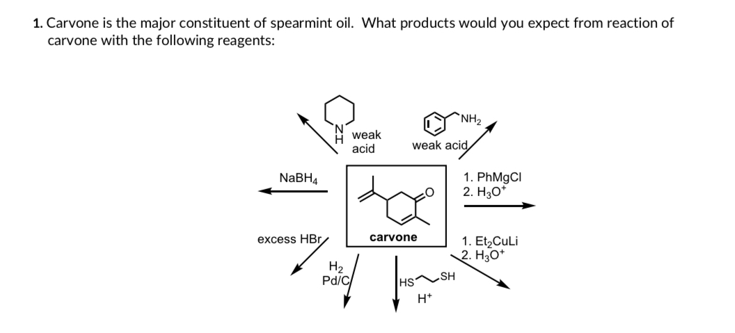 Solved 1. Carvone is the major constituent of spearmint oil. | Chegg.com