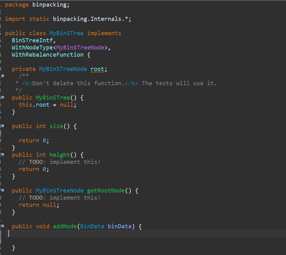 Solved 1. An instance of MyBinSTree corresponds to a binary | Chegg.com