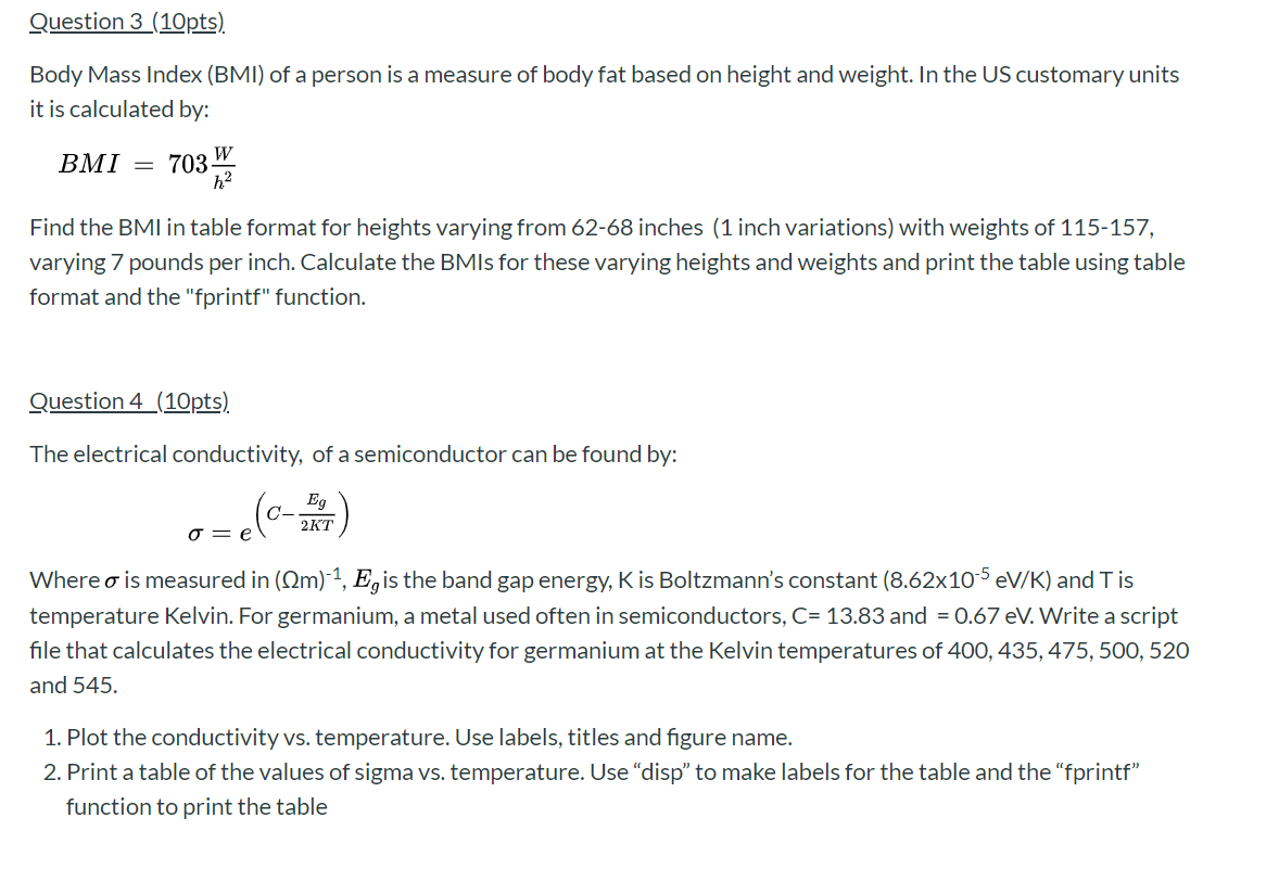 Solved MATLAB QUESTIONS 1, 2, 3, 4, 5, 6, 7, 8, 9