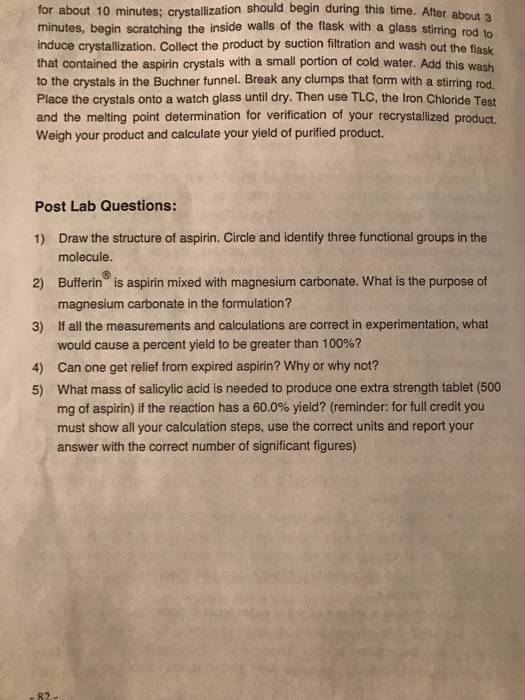 Solved for about 10 minutes; crystallization should begin