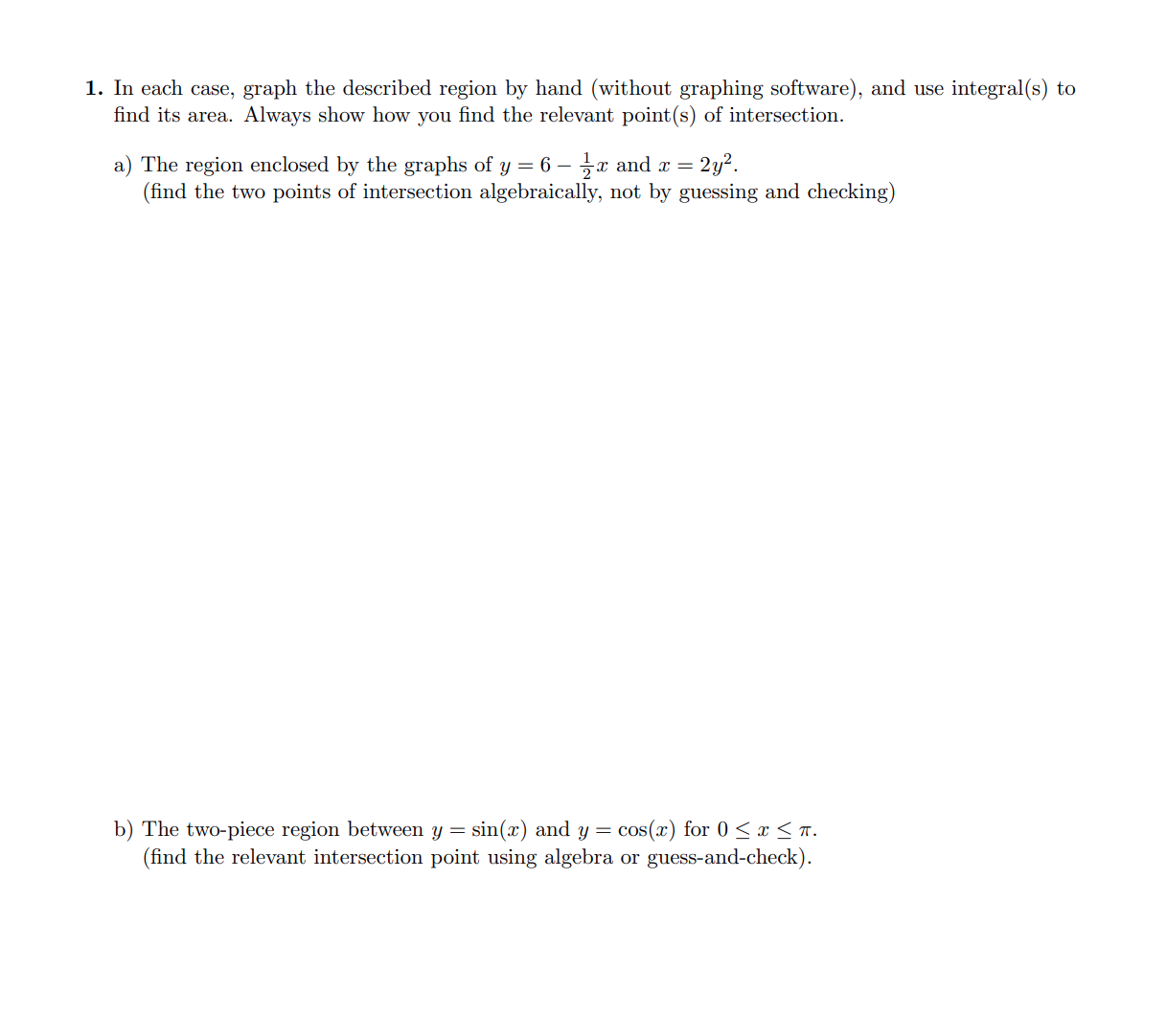 Solved In each case, graph the described region by hand | Chegg.com
