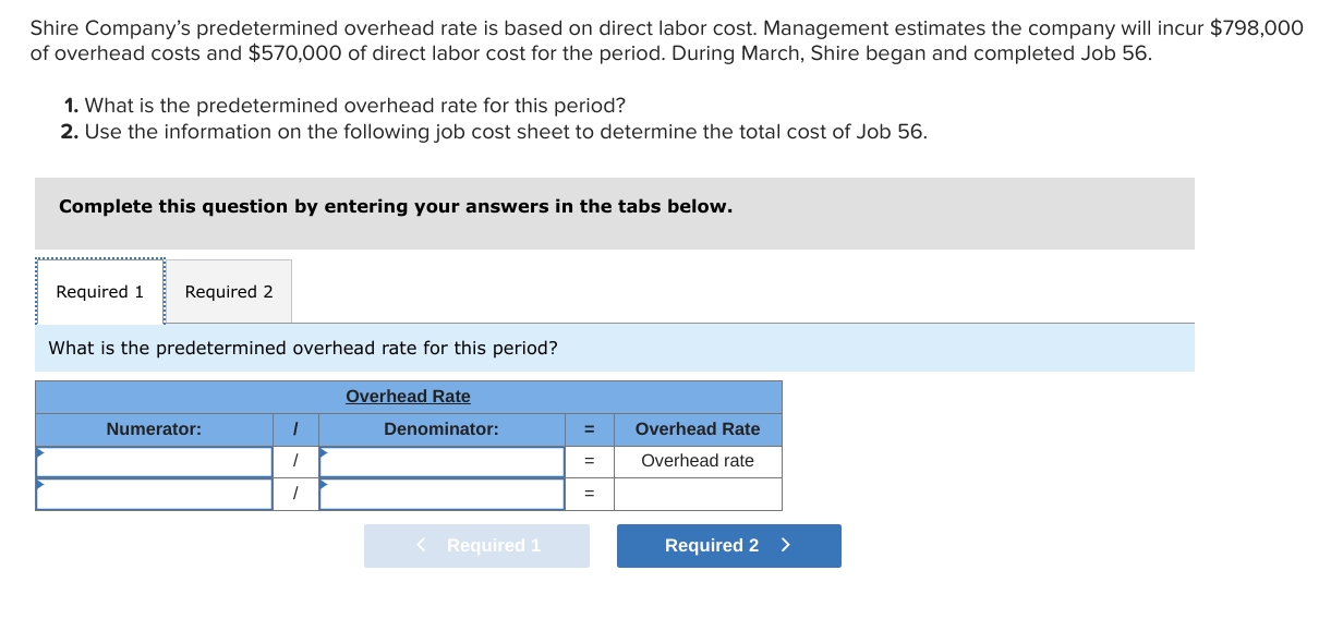 Solved Shire Company's predetermined overhead rate is based | Chegg.com