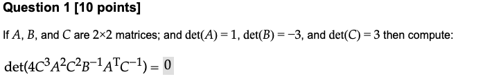 Solved If A,B, and C are 2×2 matrices; and | Chegg.com
