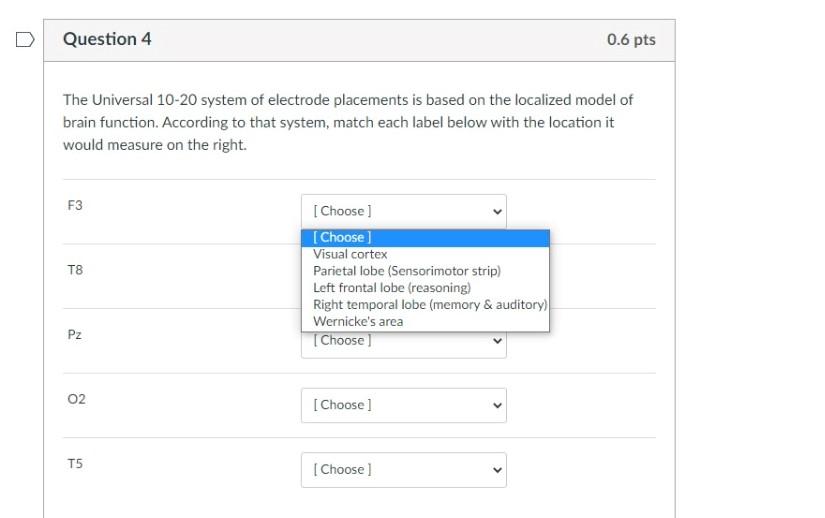 Solved The Universal 10-20 system of electrode placements is | Chegg.com