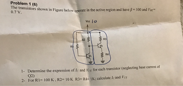 Solved The Transistors Shown In Figure Below Operate In The 6944