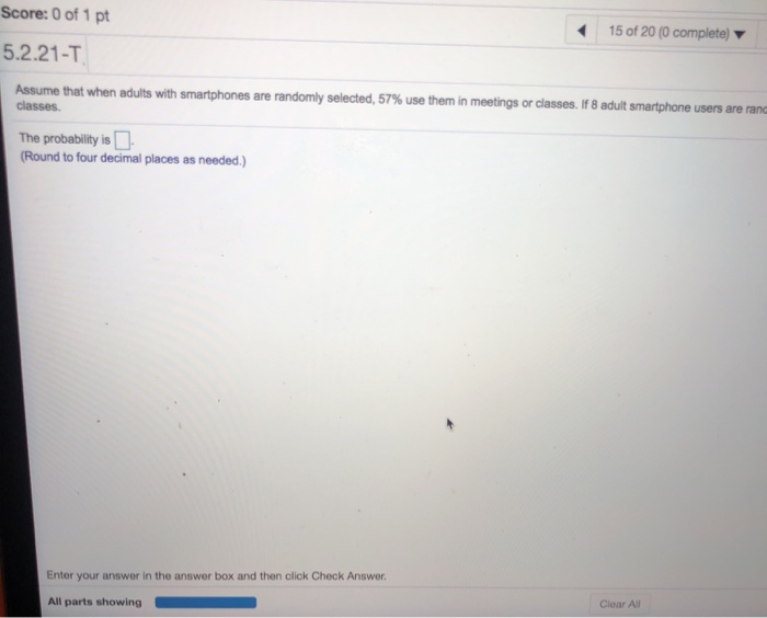 Solved Score: 0 of 1 pt 15 of 20 (0 complete) 5.2.21-T | Chegg.com