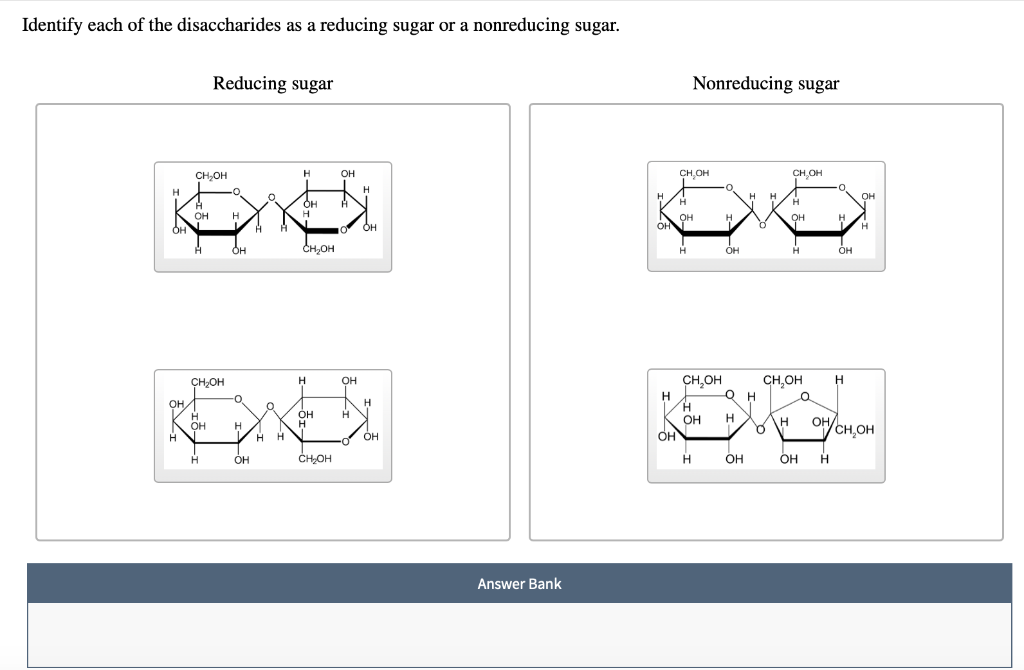 Solved Identify each of the disaccharides as a reducing