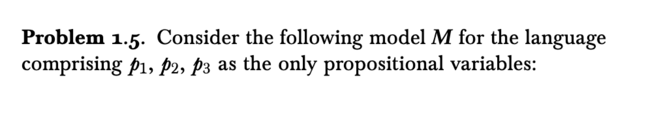 Problem 1.5. Consider the following model M for the | Chegg.com
