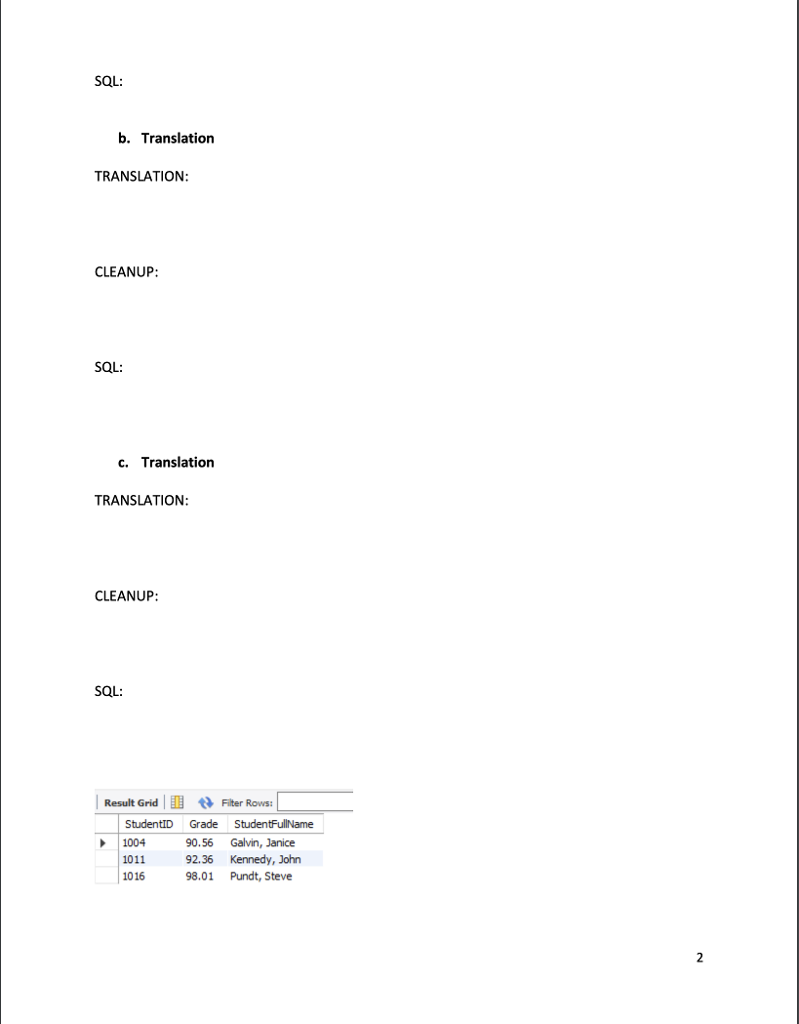 Solved ー.sql file with SQL script that executed the | Chegg.com