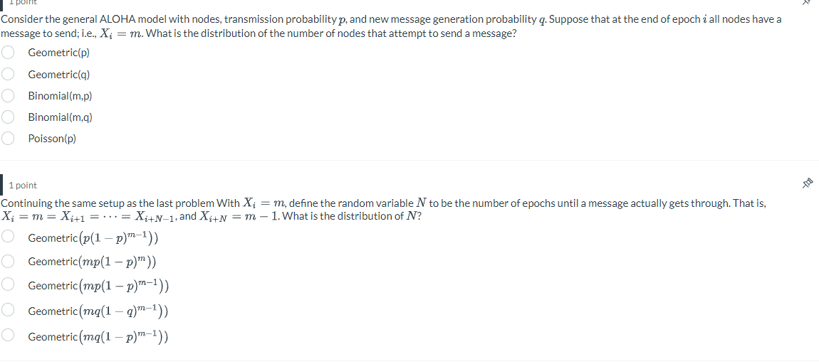 Solved Consider the general ALOHA model with nodes, | Chegg.com