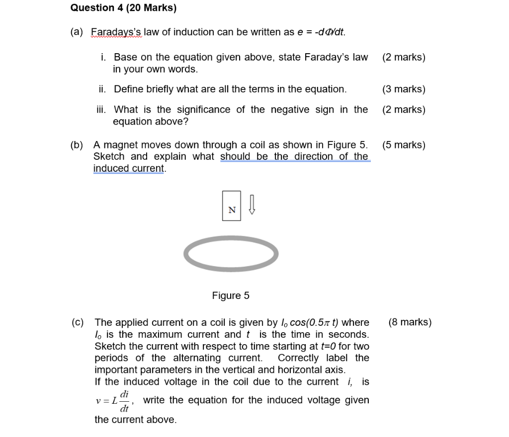 Solved (a) Faradays's law of induction can be written as | Chegg.com