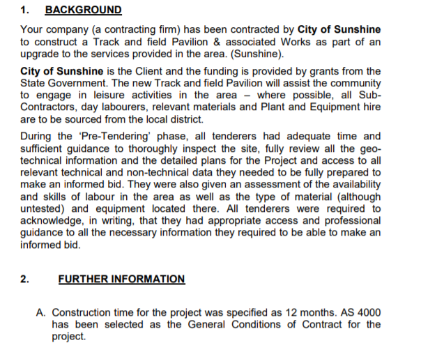 1 Background Your Company A Contracting Firm Has Chegg Com