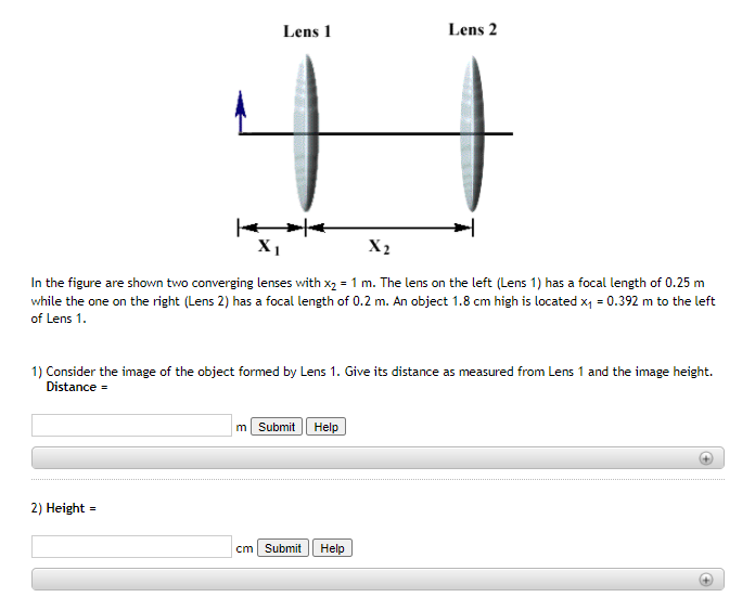 Solved Lens 1 Lens 2 4 X X2 . In the figure are shown two | Chegg.com
