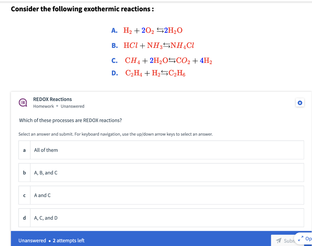 Solved Consider the following exothermic reactions A. Chegg