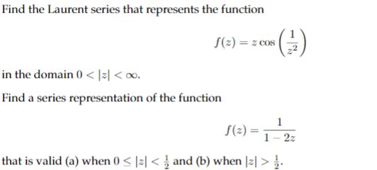 Solved Find the Laurent series that represents the function | Chegg.com