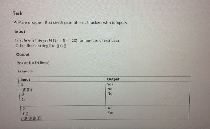 Solved (C++) write a program that check parentheses brackets | Chegg.com