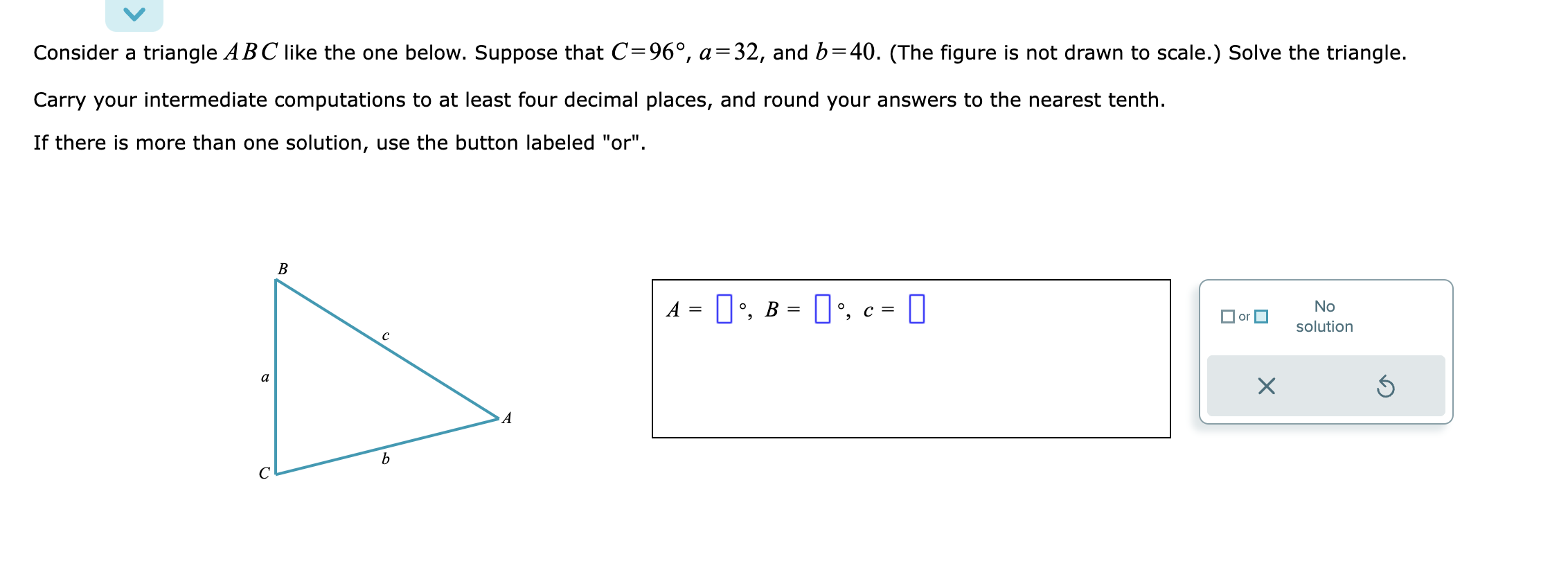 Solved Consider a triangle ABC like the one below. Suppose | Chegg.com