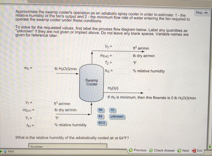 Approximate the swamp cooler's operation as an