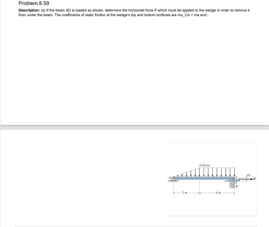 Solved I need help on my Statics homework. Please answer all | Chegg.com