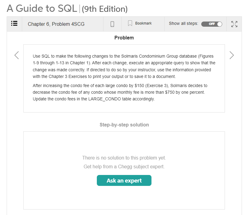 Solved A Guide to SQL|(9th Edition) Chapter 6, Problem 4SCG | Chegg.com