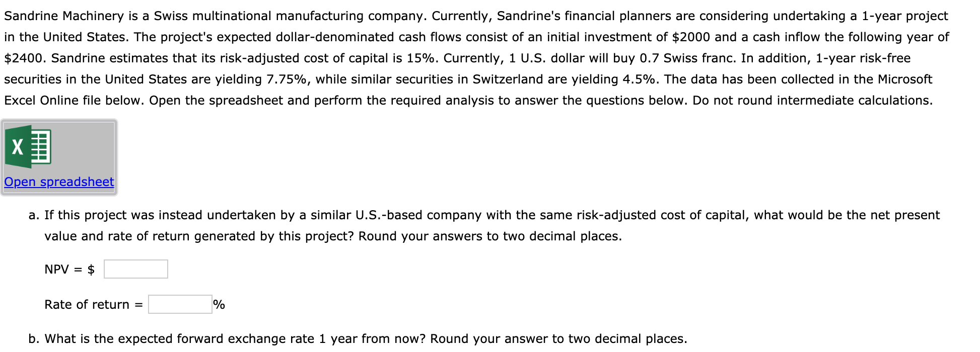 Solved Foreign capital budgeting Initial investment (U.S.