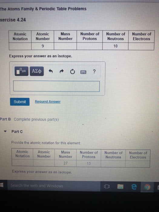 Solved Part A Calculate the atomic mass for iron given the