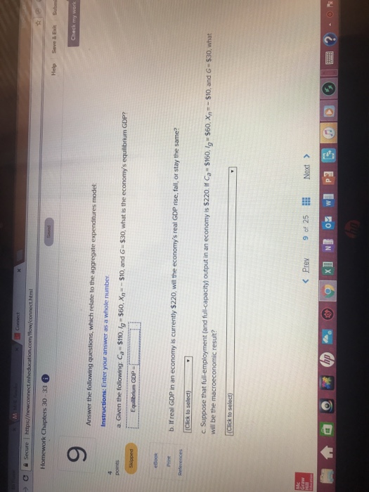 Solved 9 points Print b. If real GDP in an economy is | Chegg.com