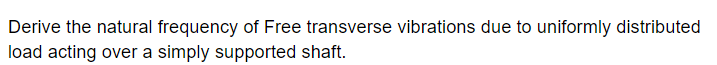 Solved Derive the natural frequency of Free transverse | Chegg.com