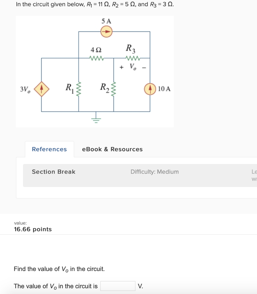 Solved In the circuit given below, R1 = 11 12, R2 = 5 12, | Chegg.com