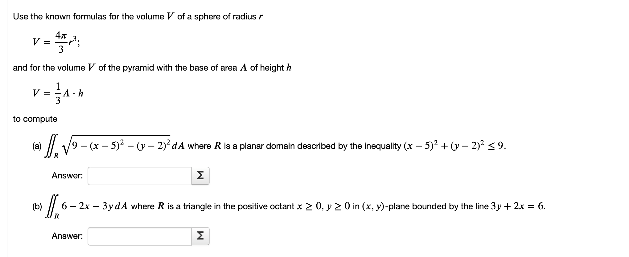 Solved Use the known formulas for the volume V of a sphere | Chegg.com