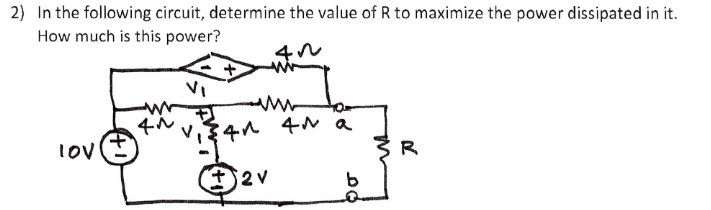 Solved 2) In the following circuit, determine the value of R | Chegg.com