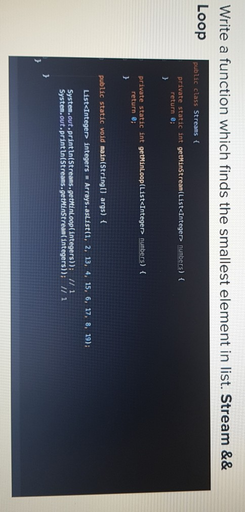 Solved Write a function which finds the smallest element in | Chegg.com