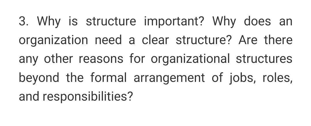importance of organization structure