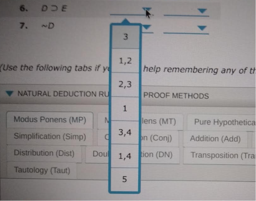 Solved 1. ENE 2. D ( DE) | D 3. NE V NE 4. NE 5. (D.DE | Chegg.com