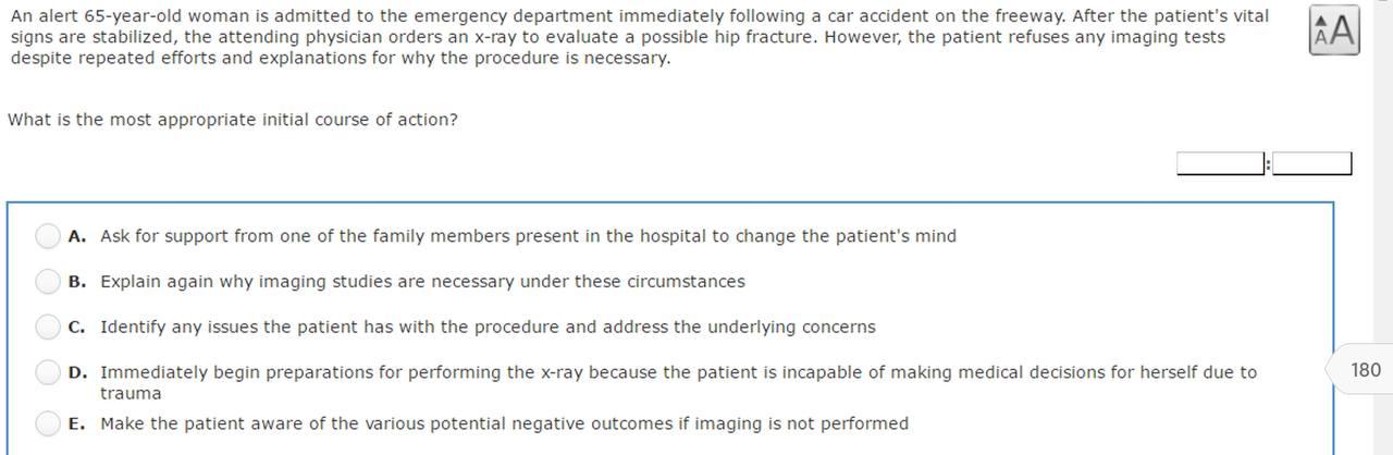 Solved An alert 65-year-old woman is admitted to the | Chegg.com