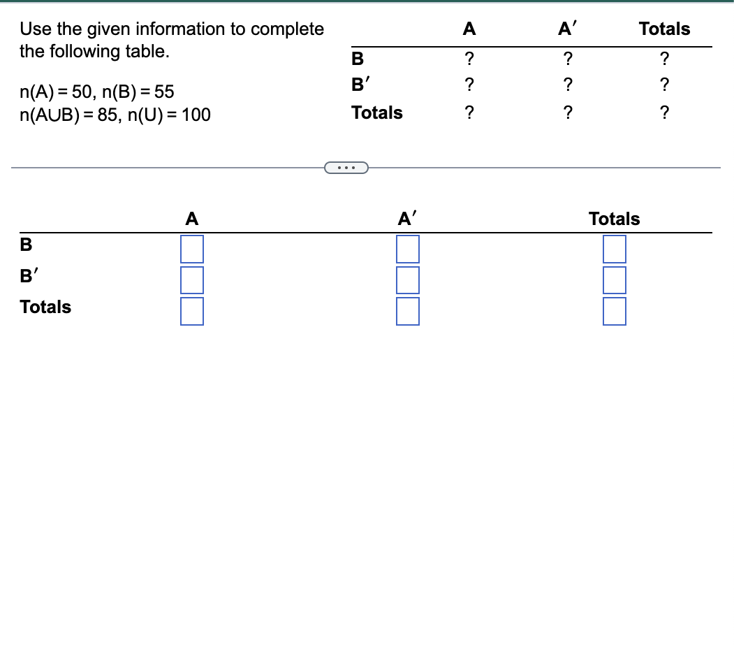 Solved Use The Given Information To Completethe Following | Chegg.com