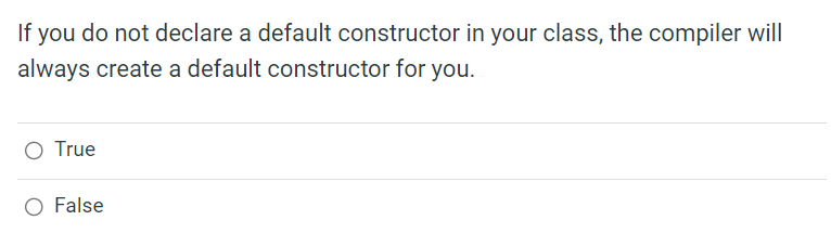 how to declare default constructor