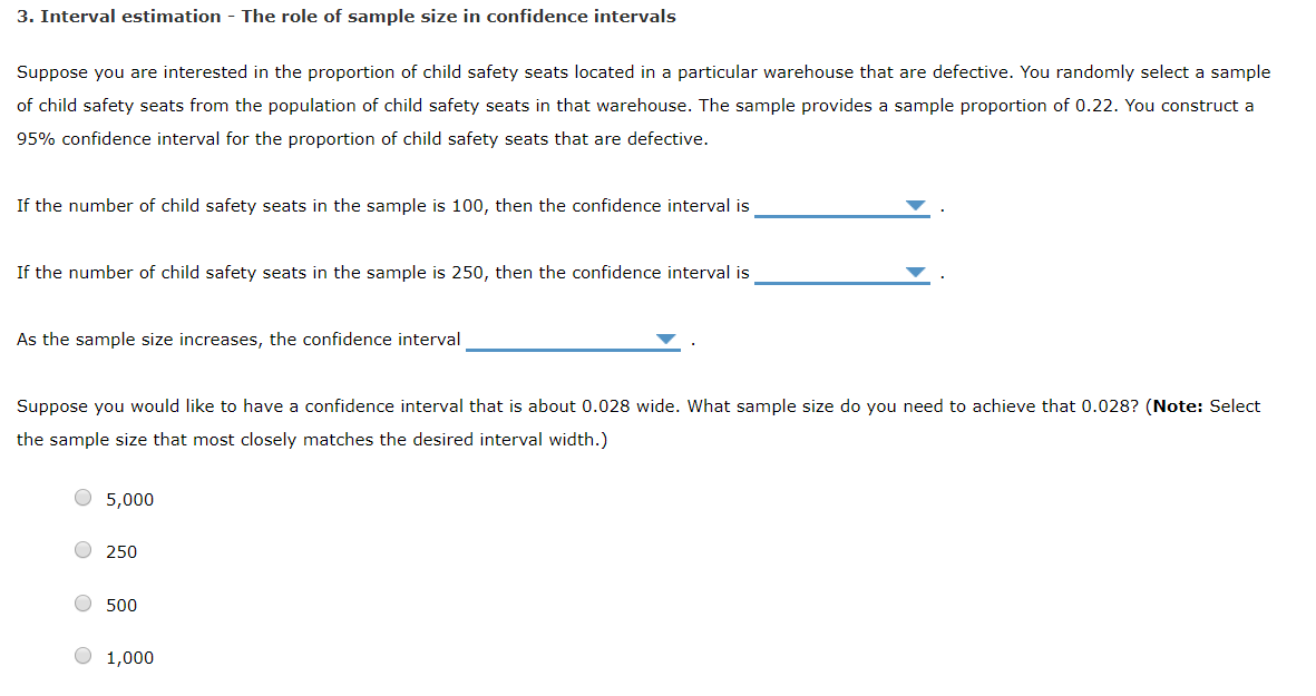 Solved 3. Interval estimation - The role of sample size in | Chegg.com