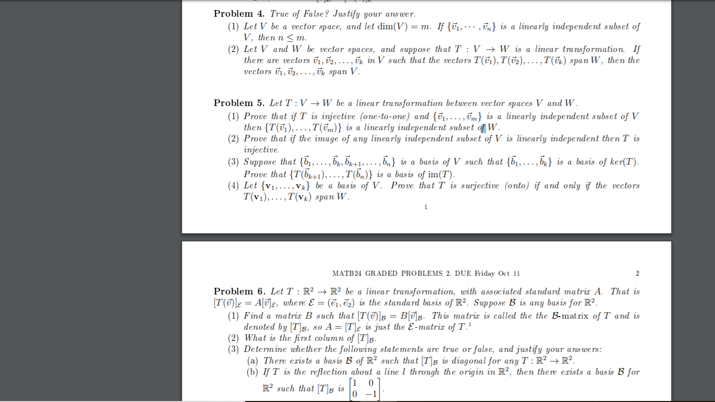 Solved Problem 4 True Of False Justify Your Ans Wer Chegg Com